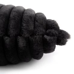 Habitat Ribbed Faux Fur Cushion - Charcoal - 50X50cm -Home Furnishings Store 3064380 R Z003A