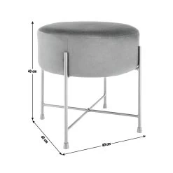 Habitat Jax Velvet Footstool - Black -Home Furnishings Store 3088191 R E001