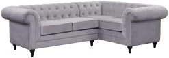 Habitat Chesterfield Velvet Left Hand Corner Sofa-Light Grey -Home Furnishings Store 3106633 R Z002A