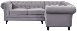 Habitat Chesterfield Velvet Left Hand Corner Sofa-Light Grey -Home Furnishings Store 3106633 R Z003A