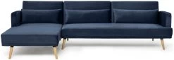 Habitat Andy Left Corner Velvet Clic Clac Sofa Bed - Navy