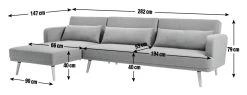 Habitat Andy Left Corner Fabric Clic Clac Sofa Bed - Grey -Home Furnishings Store 3361928 R E001
