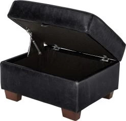 Habitat Salisbury Leather Storage Footstool - Black -Home Furnishings Store 3654666 R Z003A
