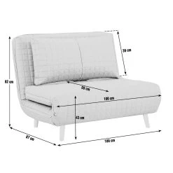 Habitat Roma Small Double Boucle Chairbed - Cream -Home Furnishings Store 4077981 R Z003A