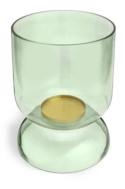Habitat Medium Glass Hurricane Lantern - Green -Home Furnishings Store 4090865 R Z002A