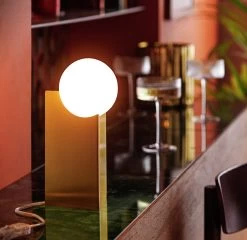 Habitat Yuri Afterglow Table Lamp - Gold & Glass