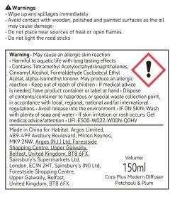 Habitat 150ml Scented Diffuser - Patchouli & Plum -Home Furnishings Store 4336990 R Z011A