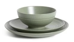 Habitat Textured Ripple 12 Piece Stoneware Dinner Set - Sage -Home Furnishings Store 4353492 R Z002A
