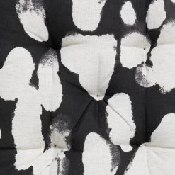 Habitat Ink Print Pack Of 2 Seat Cushions - White And Black -Home Furnishings Store 4497516 R B001