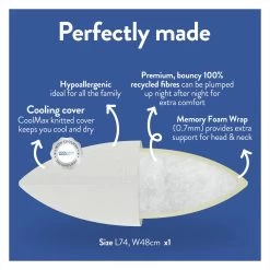 Slumberdown Cool Max Memory Support Firm Pillow -Home Furnishings Store 4539481 R Z006A