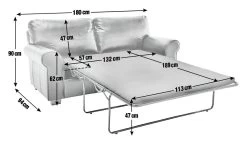 Habitat Salisbury 2 Seater Leather Sofa Bed - Black -Home Furnishings Store 4552121 R E001