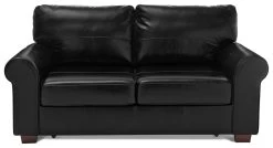 Habitat Salisbury 2 Seater Leather Sofa Bed - Black