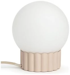 Habitat Ribbed Globe Table Lamp - White & Natural -Home Furnishings Store 4588982 R Z002A