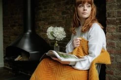 Dreamland Deluxe Velvet Mustard Heated Throw - Large -Home Furnishings Store 4844994 R Z012A