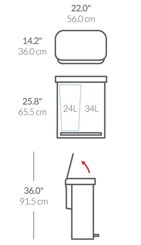 Simplehuman 58 Litre Recycler Bin - Stainless Steel 8 Simplehuman 58 Litre Recycler Bin - Stainless Steel - Image 8