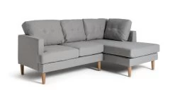 Habitat Joshua Fabric Corner Chaise Sofa - Light Grey
