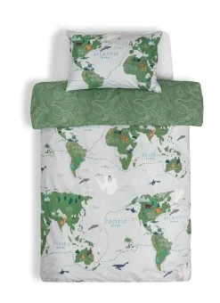 Habitat Kids Cotton World Map Print Bedding Set - Toddler -Home Furnishings Store 6823786 R Z002A