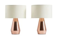 Habitat Maya Pair Of Touch Table Lamps - Copper & Cream -Home Furnishings Store 7157097 R Z007A