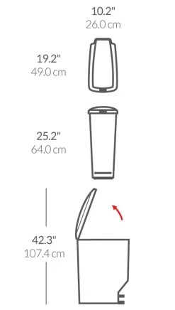 Simplehuman 40 Litre Plastic Slim Pedal Bin - Grey -Home Furnishings Store 7277070 R Z020A