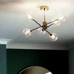 Habitat Glam 6 Light Glass Ceiling Light – Gold