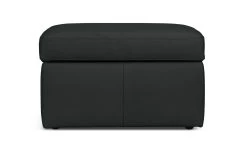 Habitat Gabe Leather Storage Footstool - Black