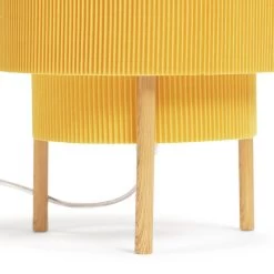 Habitat Mid Century Pleated Column Table Lamp - Yellow -Home Furnishings Store 8180252 R Z003A