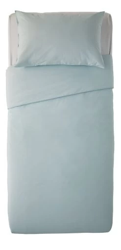 Habitat Cotton Rich Plain Duck Egg Bedding Set - Single -Home Furnishings Store 8675279 R Z002A