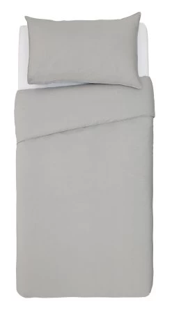 Habitat Cotton Rich Plain Grey Bedding Set - Single