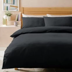Habitat Stonewashed Cotton Plain Charcoal Bedding Set-Double