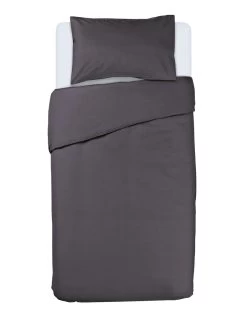 Habitat Cotton Rich Plain Charcoal Bedding Set - Single