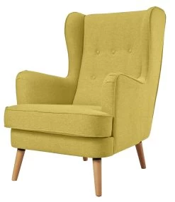 Habitat Callie Fabric Wingback Chair - Mustard -Home Furnishings Store 8887562 R Z004A