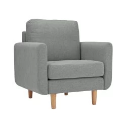Habitat Remi Fabric Armchair In A Box - Light Grey -Home Furnishings Store 8896395 R Z004A