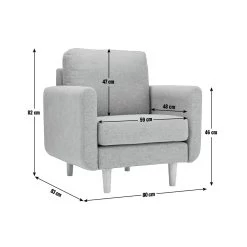 Habitat Remi Fabric Armchair In A Box - Light Grey -Home Furnishings Store 8896395 R Z020A