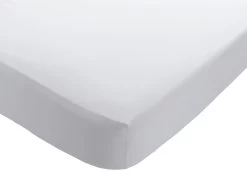 Habitat Stonewashed Plain White Flat Sheet - Single