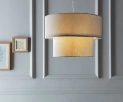 Habitat 2 Tier Linen Mix Shade - Grey -Home Furnishings Store 9197691 R Z002C