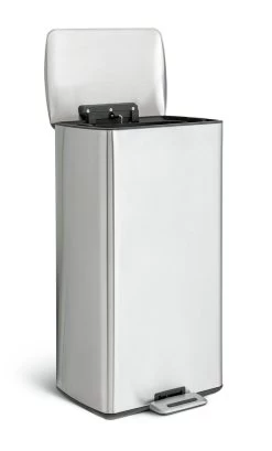 Habitat 30 Litre Modern Rectangular Bin - Silver -Home Furnishings Store 9212693 R Z002A