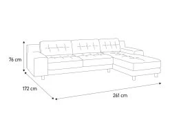 Habitat Hendricks Velvet Right Hand Corner Chaise Sofa-Green -Home Furnishings Store 9269165 R E001
