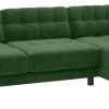 Habitat Hendricks Velvet Right Hand Corner Chaise Sofa-Green
