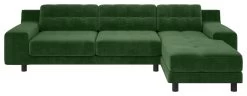 Habitat Hendricks Velvet Right Hand Corner Chaise Sofa-Green -Home Furnishings Store 9269165 R Z002A
