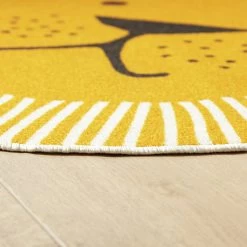 Habitat Kids Lion Face Circle Rug - Yellow - 100x100cm -Home Furnishings Store 9338065 R Z002C