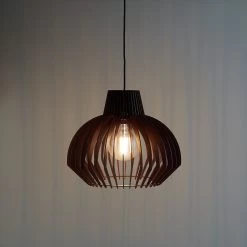 Habitat Achille Plywood Pendant Shade - Walnut -Home Furnishings Store 9361025 R Z004C