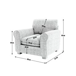 Habitat Lisbon Fabric Armchair - Charcoal -Home Furnishings Store 9362897 R E001