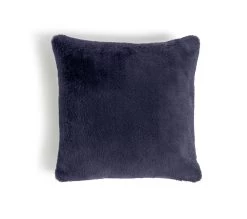 Habitat Plain Faux Fur Cushion - Navy - 43x43cm