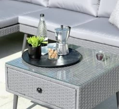 Habitat 5 Seater Rattan Effect Garden Corner Sofa Set - Grey -Home Furnishings Store 9397673 R Z003C