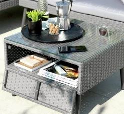 Habitat 5 Seater Rattan Effect Garden Corner Sofa Set - Grey -Home Furnishings Store 9397673 R Z007C