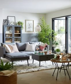 Habitat 5 Seater Rattan Effect Garden Corner Sofa Set - Grey -Home Furnishings Store 9397673 R Z015C