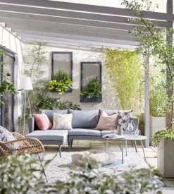 Habitat 5 Seater Rattan Effect Garden Corner Sofa Set - Grey -Home Furnishings Store 9397673 R Z017C