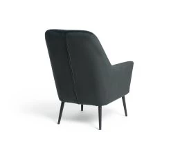 Habitat Celine Velvet Wingback Chair With Footstool-Charcoal -Home Furnishings Store 9401019 R Z003A