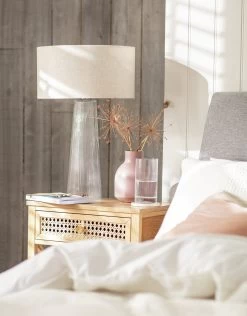 Habitat Le Marais Ribbed Glass Table Lamp Base Only - Clear -Home Furnishings Store 9404968 R Z002C