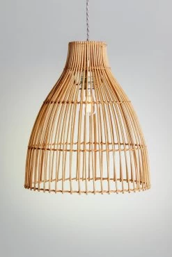 Habitat Camillo Rattan Midi Pendant Shade - Natural -Home Furnishings Store 9406186 R Z003C